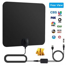 YOUNGFLY HDTV Antenna  HD Digital Indoor TV Antenna Upgraded 2018 Version  50 Miles Long Range with Amplifier Signal Booster for 1080P 4K Free TV Channels  Amplified 10ft Coax Cable (Black) - B07GNBZ5W6